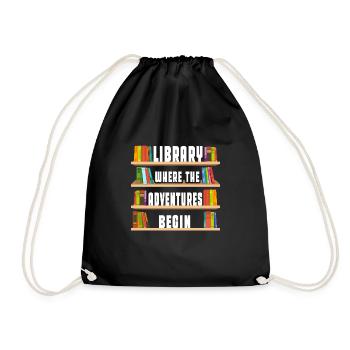 Bibliothèque Là où les aventures commencent - Coloré - Sac de sport léger - noir - Devant