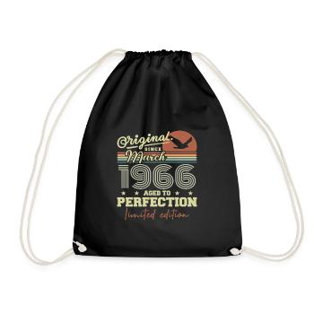 Birthday March 1966 - Drawstring Bag - black - Front