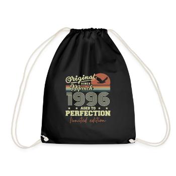 Birthday March 1996 - Drawstring Bag - black - Front