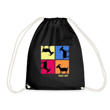 Chèvre « popart-chèvre » barbiche - Sac de sport léger - noir - Devant