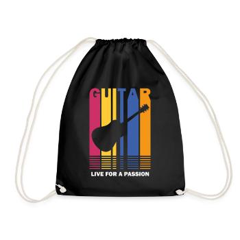 live for a passion guitar - Drawstring Bag - black - Front