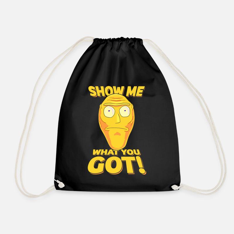 Rick And Morty Cromulon Show Me What You Got - Drawstring Bag - black