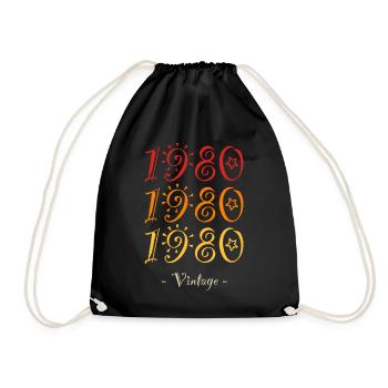 1980 vintage - Drawstring Bag - black - Front