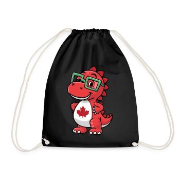 Niedlicher kanadischer Dinosaurier mit Brille für - Turnbeutel - Schwarz - Vorne