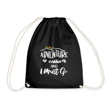 Adventure is calling and I must go - Fernweh Motif - Sac de sport léger - noir - Devant