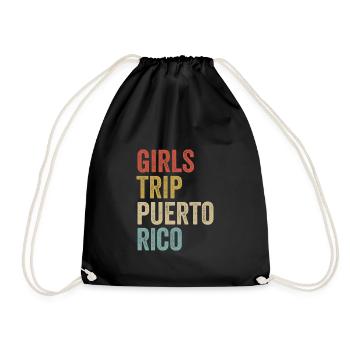 Puerto Rico Girls Trip 2022 T Shirts For Women - Drawstring Bag - black - Front