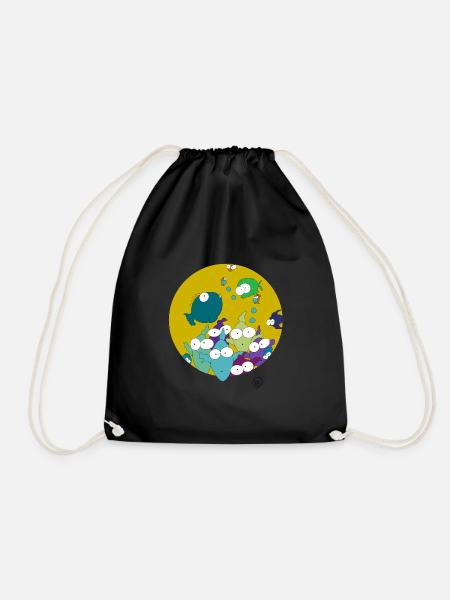 Fish watch you - Drawstring Bag - black