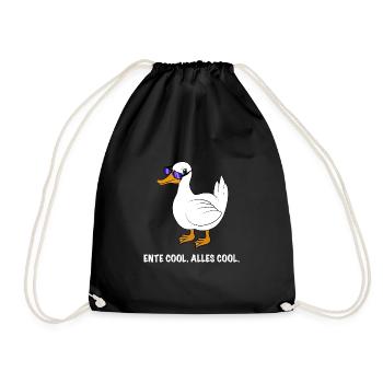 Ente cool Spruch - Turnbeutel - Schwarz - Vorne