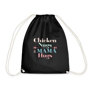 Chicken Nugs & Mama Hugs - Turnbeutel - Schwarz - Vorne