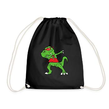 Retro Vintage Grunge Style Dabbing Dab T-Rex - Turnbeutel - Schwarz - Vorne