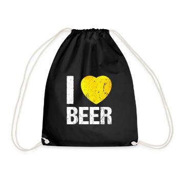 I love Beer Bier - Drawstring Bag - black - Front