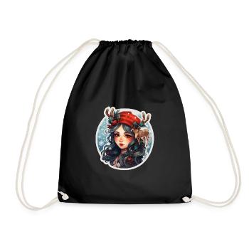 Christmas Girl - Drawstring Bag - black - Front