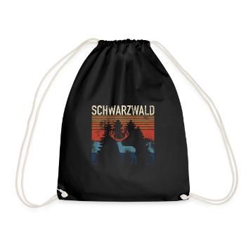 Schwarzwald wander - Turnbeutel - Schwarz - Vorne
