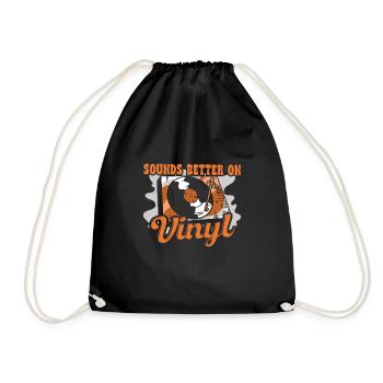 Sounds better on vinyl retro music lovers - Drawstring Bag - black - Front