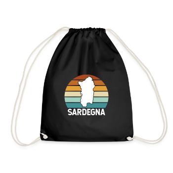 Sardinia Sardegna Retro - Drawstring Bag - black - Front