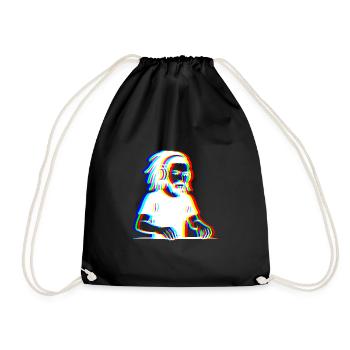EDM - DJ - Glitch Rave Stil - Turnbeutel - Schwarz - Vorne