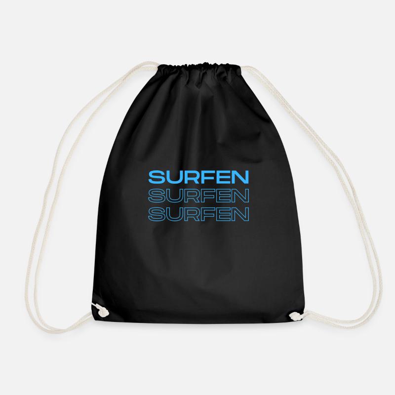 Surfen - Turnbeutel - Schwarz