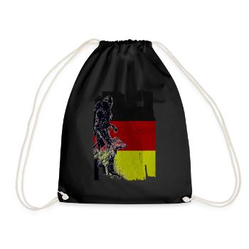 Wikinger Wolf Flagge Deutschland - Drawstring Bag - black - Front