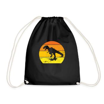 Dinosaurs funny humor gift idea t-rex - Drawstring Bag - black - Front