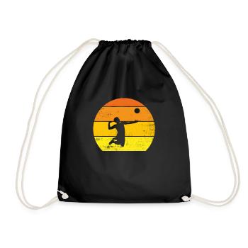 BEACH VOLLEY original gift passion volleyball player - Drawstring Bag - black - Front
