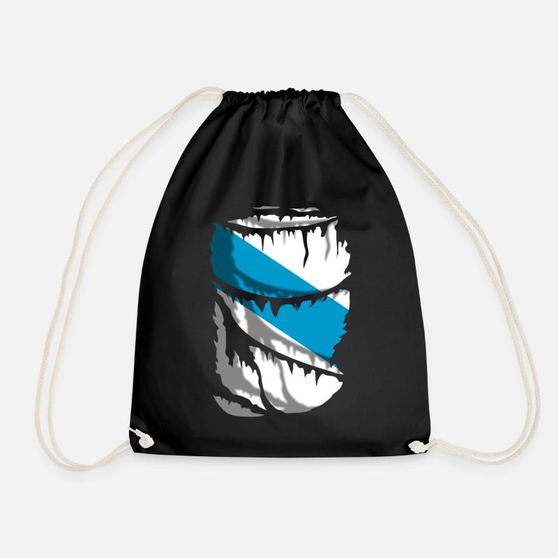 Flag of Galicia - Drawstring Bag - black