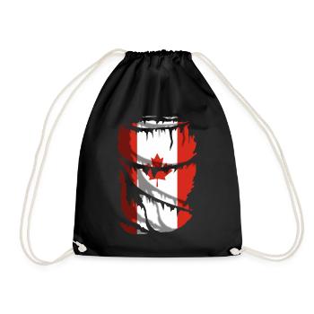 Flag of Canada, with broken fabric effect - Drawstring Bag - black - Front