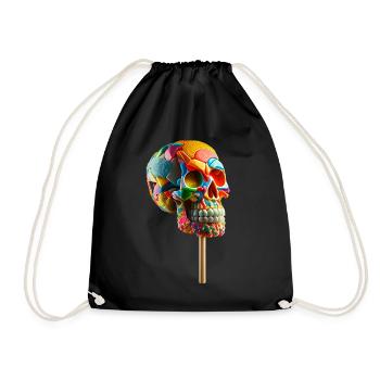 Bonbons Lollipop Crâne - Sac de sport léger - noir - Devant
