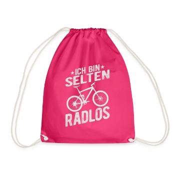 Selten Radlos Fahrrad Radsport Fahrradfahrer Bike - Turnbeutel - Fuchsia - Vorne