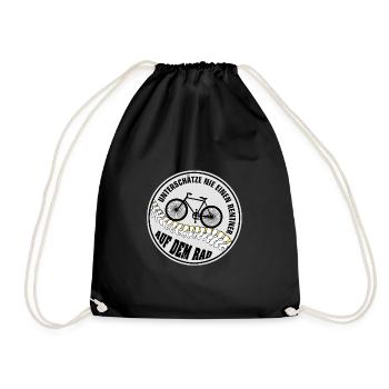 Rentner | Fahrrad | Velo - Turnbeutel - Schwarz - Vorne