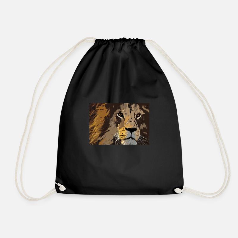 Lion - Drawstring Bag - black