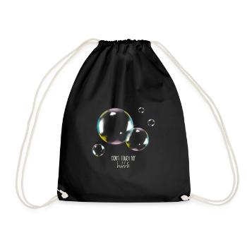 Don't Touch my bubble, soap bubble, vintage, art - Drawstring Bag - black - Front