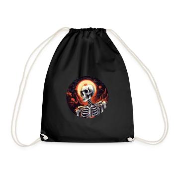 Halloween Skelett - Turnbeutel - Schwarz - Vorne