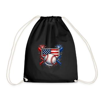 American Baseball USA Vintage-Flagge - Turnbeutel - Schwarz - Vorne