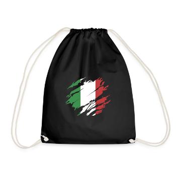 Italia flag - Drawstring Bag - black - Front