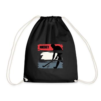 Hockey Field Hockey Field Hockey Players - Drawstring Bag - black - Front