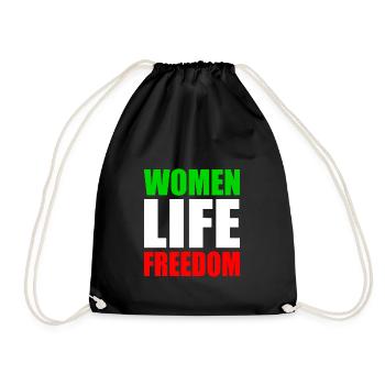 Women life freedom - Turnbeutel - Schwarz - Vorne