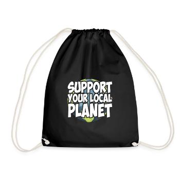 Support Votre local planet | Environnement Protection du climat - Sac de sport léger - noir - Devant