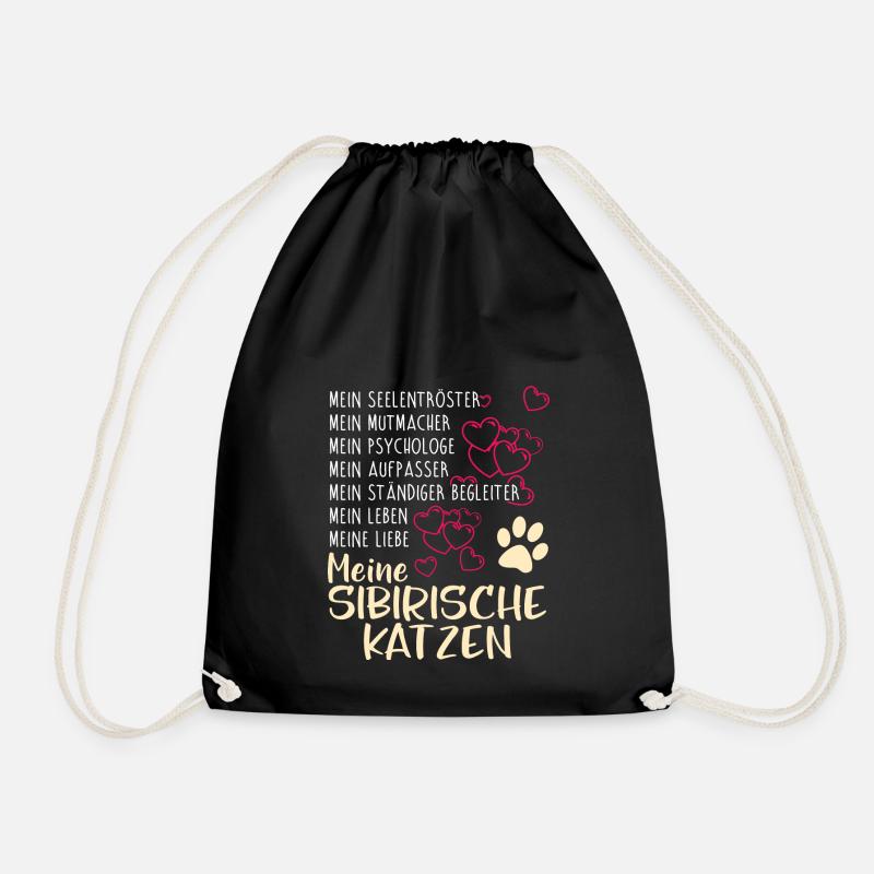 SIBIRISCHE-KATZEN - Katze - Turnbeutel - Schwarz
