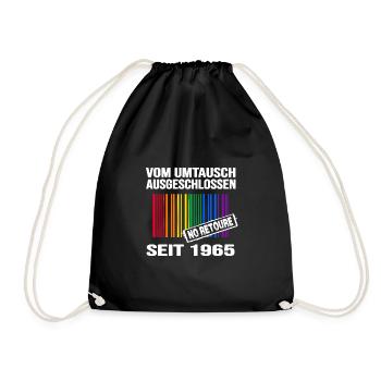 1965 geburtstag lgbt regenbogen pride birthday - Turnbeutel - Schwarz - Vorne
