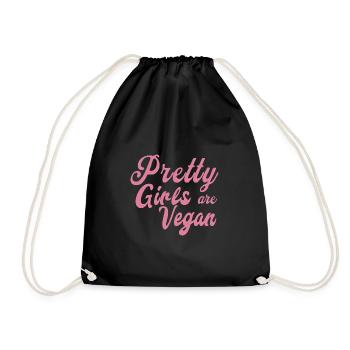Pretty Girls are Vegan - Turnbeutel - Schwarz - Vorne