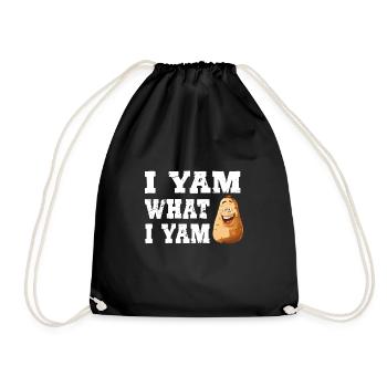 Ich Yam Was Ich Yam Niedliche Süßkartoffel - Turnbeutel - Schwarz - Vorne