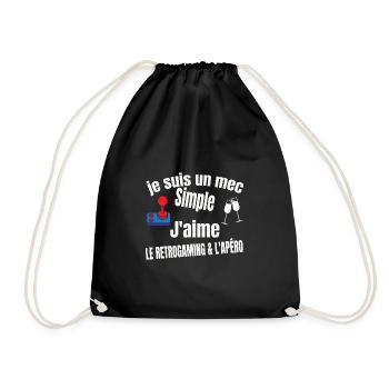 retrogaming et apéro - Sac de sport léger - noir - Devant