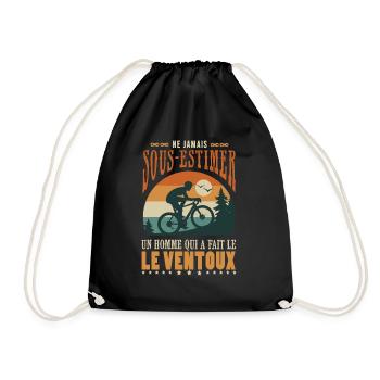 vélo homme asension ventoux humour cycliste velo - Sac de sport léger - noir - Devant
