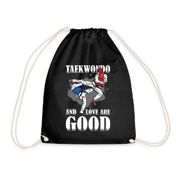 Taekwondo And love Are Good - Turnbeutel - Schwarz - Vorne