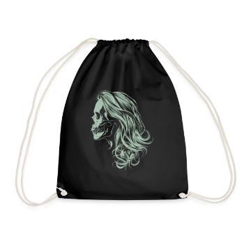 Crâne de fille zombie - Sac de sport léger - noir - Devant