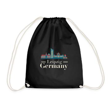 Leipzig Skyline - Drawstring Bag - black - Front