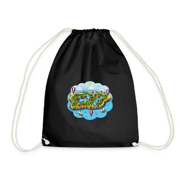 Puerto Rico Map - Drawstring Bag - black - Front