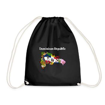 Karte der Dominikanischen Republik - Turnbeutel - Schwarz - Vorne