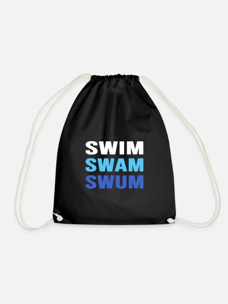 Schwimmen Schwimmer schwimmt Schwimmabzeichen - Turnbeutel - Schwarz