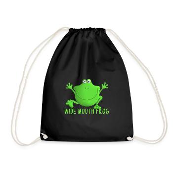 Laughing frog - Drawstring Bag - black - Front
